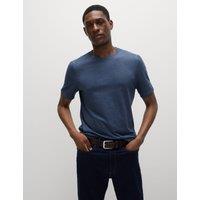 M&S Regular Fit Pure Cotton Crew Neck T-Shirt Denim