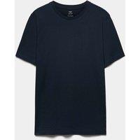 M&S Slim Fit Pure Cotton Crew Neck T-Shirt Dark Navy