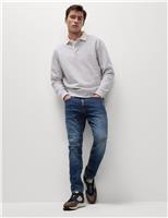 Slim Fit Vintage Wash Stretch Jeans