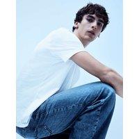 M&S Regular Fit Pure Cotton Crew Neck T-Shirt White