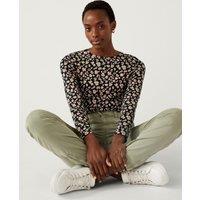 Cotton Rich Printed Slim Fit Top