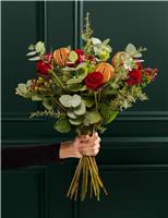 Festive Red Rose Eucalyptus & Hypericum (Delivery from 26th November)
