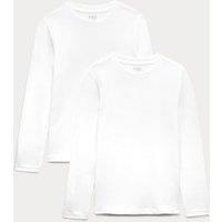 M&S 2 Pack Unisex Pure Cotton School T-Shirts (2-16 Yrs) White