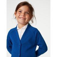 M&S Girls' Jersey School Cardigan (2-18 Yrs) Royal Blue