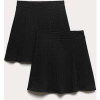 M&S 2 Pack Girls' Jersey Skater School Skirts (2-18 Yrs) Black