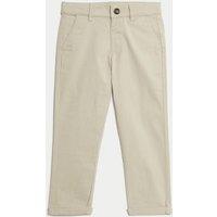 M&S Cotton Rich Chinos (2-8 Yrs) Natural