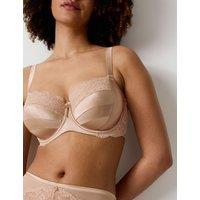 Silk & Lace Wired Balcony Bra F-H