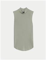 High Neck Sleeveless Vest Top
