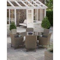 Marlow 6 Seater Rattan Effect Round Garden Table & Chairs