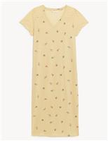 Pure Cotton Floral Broderie Long Nightdress