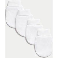 4pk Pure Cotton Mittens (0-1 Yrs)