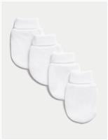 4pk Pure Cotton Mittens (0-1 Yrs)