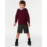 M&S 2 Pack Boys' Regular Leg School Shorts (2-14 Yrs) Charcoal
