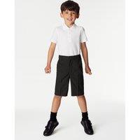 M&S 2 Pack Boys' Slim Leg School Shorts (2-14 Yrs) Charcoal