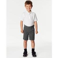 M&S 2 Pack Boys' Plus Fit Regular Leg Waist School Shorts (4-14 Yrs) Grey