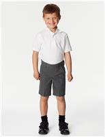 2 Pack Boys Plus Fit Regular Leg Waist School Shorts (4-14 Yrs)