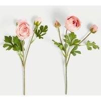 Set of 2 Artificial Real Touch Ranunculus Stems