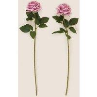 Set of 2 Artificial Real Touch Rose Stems