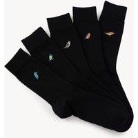 5pk Cool & Fresh Bird Cotton Rich Socks