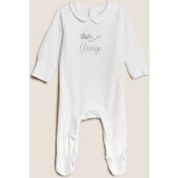 Personalised Kids Velour Whale Sleepsuit (7lbs - 12 Mths)