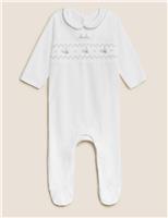 M&S Personalised Kids' Animal Sleepsuit (7lbs-12 Mths) White