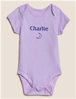 M&S Personalised Kids' Pointelle Bodysuits (6lbs-3 Yrs) Lilac