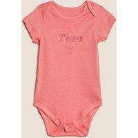 M&S Personalised Kids' Pointelle Bodysuits (6lbs-3 Yrs) Coral Mix
