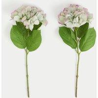 Set of 2 Artificial Real Touch Hydrangea Stems