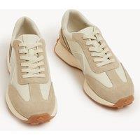 Leather Lace Up Side Detail Trainers