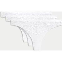 Body by M&S 3pk Body Soft Lace Thongs White