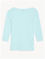 Cotton Rich Slim Fit 3/4 Sleeve T-Shirt