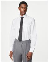 M&S Regular Fit Easy Iron Cotton Blend Shirt White