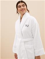 M&S Personalised Women's Towelling Dressing Gown White