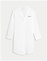 M&S Personalised Women's Revere Nightdress White