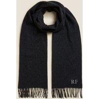 Autograph Personalised Men's Pure Cashmere Scarf Charcoal Mix