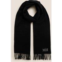 Autograph Personalised Men's Pure Cashmere Scarf Black