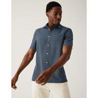 M&S Geometric Print Shirt White Mix