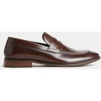 Leather Saddle Slip-On Loafers