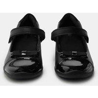 M&S Kids' Leather Wedge Mary Jane School Shoes (2 Large - 7 Large) Black
