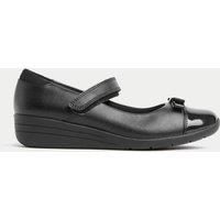 Kids Leather Wedge Mary Jane School Shoes (2 Large - 7 Large)