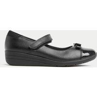 Kids Leather Wedge Mary Jane School Shoes (2 Large - 7 Large)