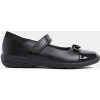 M&S Kids' Leather Bow School Shoes (8 Small-2 Large) Black