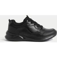 Kids Leather Lace up School Trainer (2 Large - 9 Large)