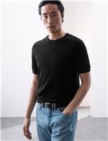 Pure Extra Fine Merino Wool Knitted T-Shirt