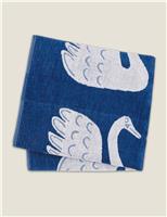 Scion Pure Cotton Swim Swam Swan Towel Grey Mix