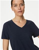 M&S Pure Cotton Everyday Fit T-Shirt Navy