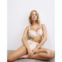 Rosie Silk & Lace Wired Balcony Bra F-H Pale Opaline