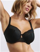 Silk & Lace Wired Balcony Bra (F-H)