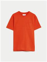 M&S Pure Cotton Heavyweight T-Shirt Bright Orange
