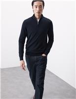 Pure Extra Fine Merino Wool Half Zip Jumper